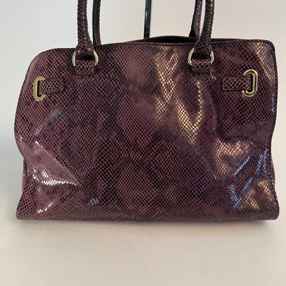 Michael Kors Purple Snake Skin Pattern Double Pocket Handbag - Picture 7 of 14